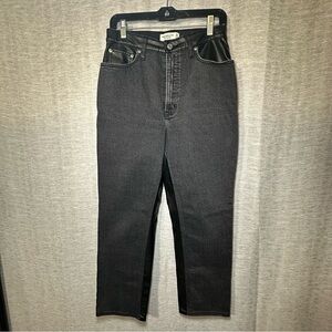 Abercrombie & Fitch Ankle Straight High Rise Curve Love Black Leather Jeans 10r
